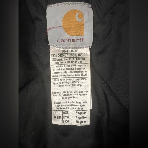 VTG Carhartt Mens Coat Lined Duck Canvas Chore Barn Workwear Distressed XXL G3 - Picture 6 of 12